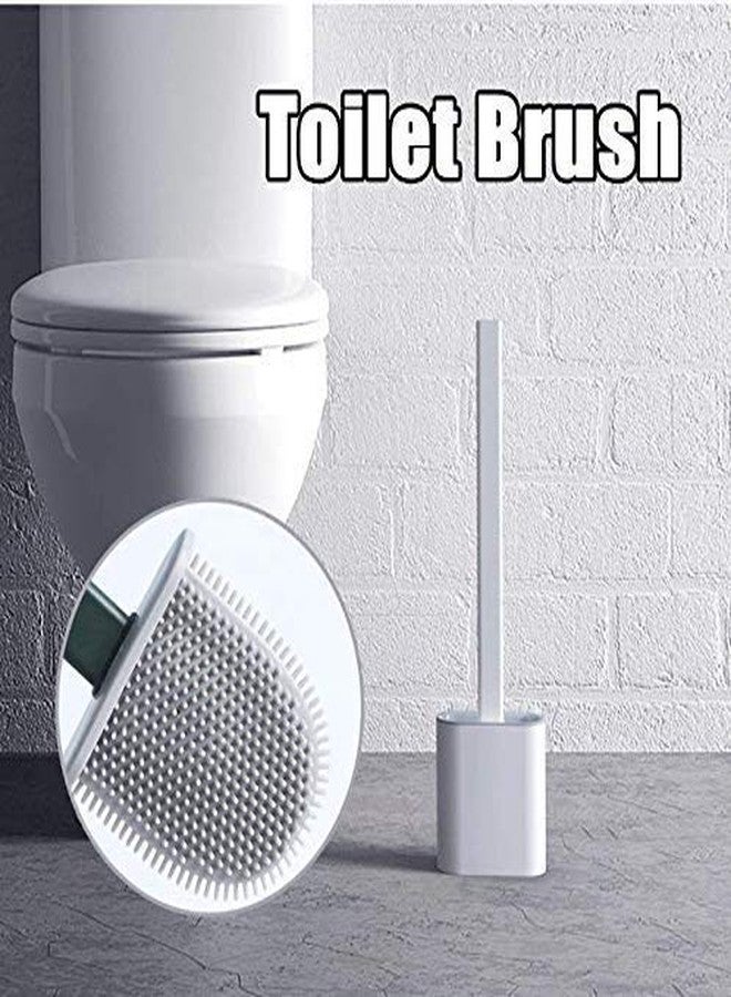 NGEL Silicone Toilet Brush with Bathroom Toilet Cleaning Brush and Holder(Color May Very) - Image 2